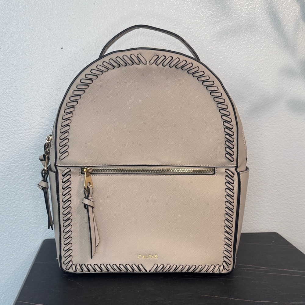 Calpak Beige Backpack Kaya Faux Leather